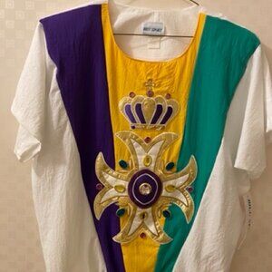Vintage Bilu Sport New Orleans Fleur de Lis Top